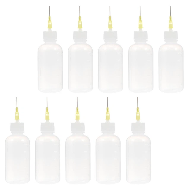 10 piezas aplicador de botella de pegamento de punta hágalo usted mismo herramienta de relleno botella de precisión compresión