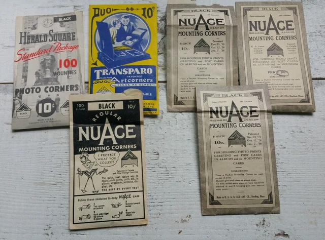 Lote de Colección Transparo y Nuo Esquinas de Arte Montaje Fotos Estampillas Libro de recortes Abierto