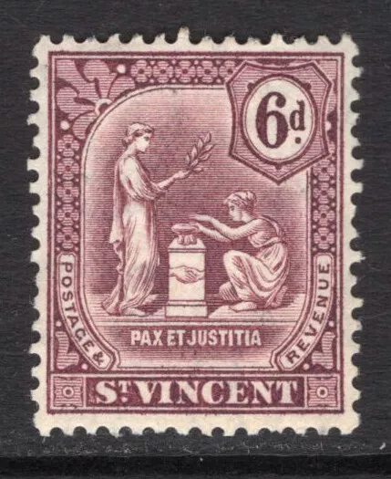 M21408 St Vincent 1909 SG107 - 6d dull purple.