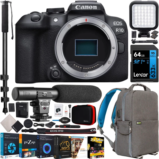 CANON EOS R10 Mirrorless APSC Camera Body Kit with 4K Video 24.2MP