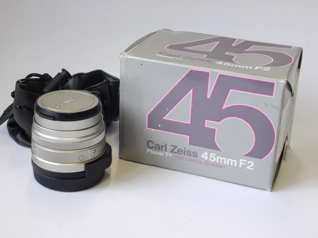 Carl Zeiss 45mm f2 Planar T* Titanium Contax G1/G2 camera lens