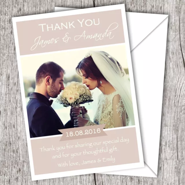 Personalised WEDDING Thank You Cards • Your Photo • Inc. Envelopes (DD1)
