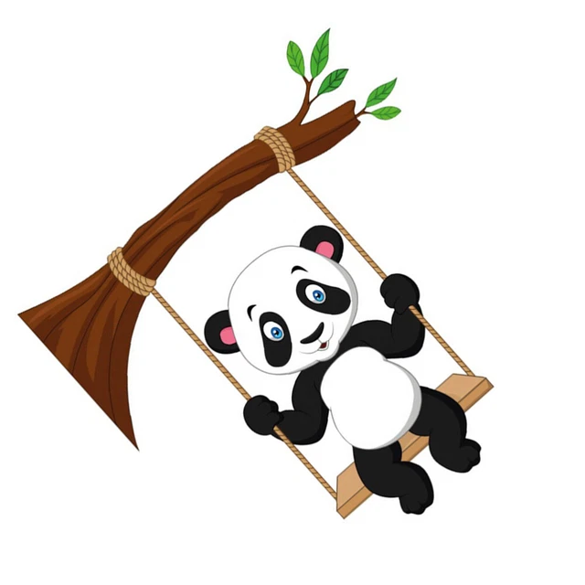 Adesivo PVC panda animale adesivo da parete casa camera bambini sfondo decorazione parete