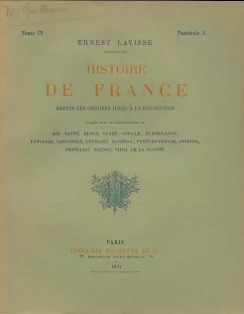 3829854 - Histoire de France Tome IV fascicule 3 - Ernest Lavisse