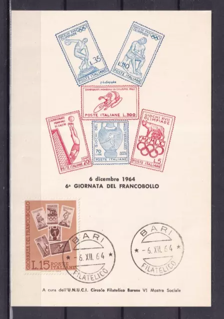 Repubblica 6° Giornata Del Francobollo 1964 - Cartolina Commemorativa