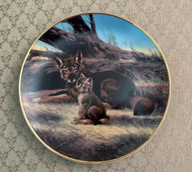 “The Red Wolf” Collector Plate Original Package Will Nelson Fine China