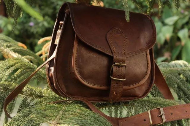 Femmes Neuf Cuir Véritable Vintage Messager Épaule Hippie Sac