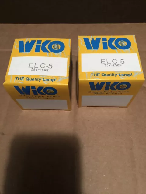 2 PROJECTION LAMP LIGHT BULBS ELC-5 WiKo 24V 250w AV/PHOTO LAMP New Old Stock