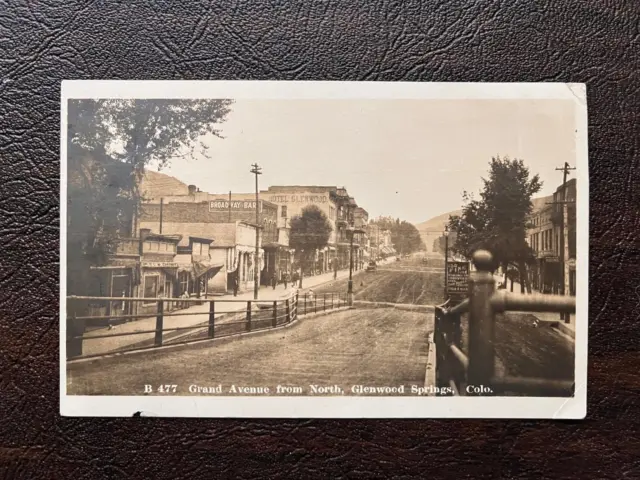 RPPC Glenwood Springs CO Street Scene $50 Fine for Driving Too Fast NEAT!! 1910s