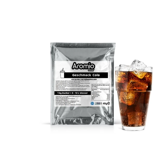 Aromiosaar Cola-Geschmack Eis Slush Pulver, Set mit 10 Beutel 48g