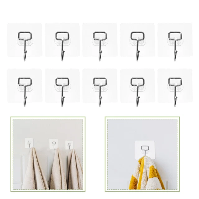 10 Pcs Kitchenware Wall Hangers Punch Free Adhesive Hooks Towel