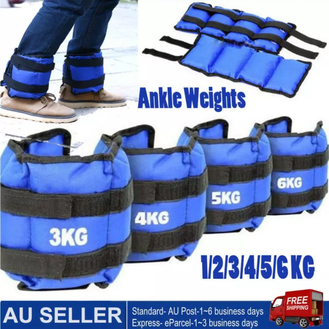 Adjustable Ankle Wrist Leg Weights Fitness Gym Straps 1/2/3/4kg Sandbag Exercise