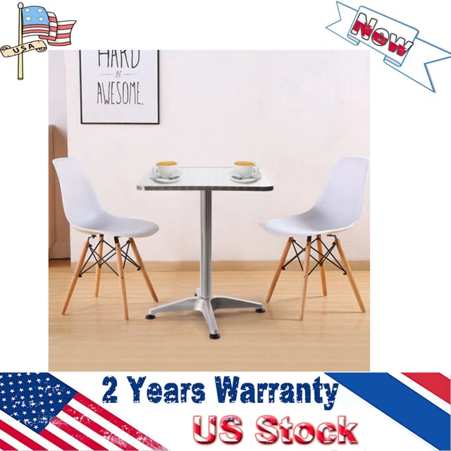 Modern Sliver Square Aluminum Indoor-Outdoor Table with Base 132lbs Capacity NEW