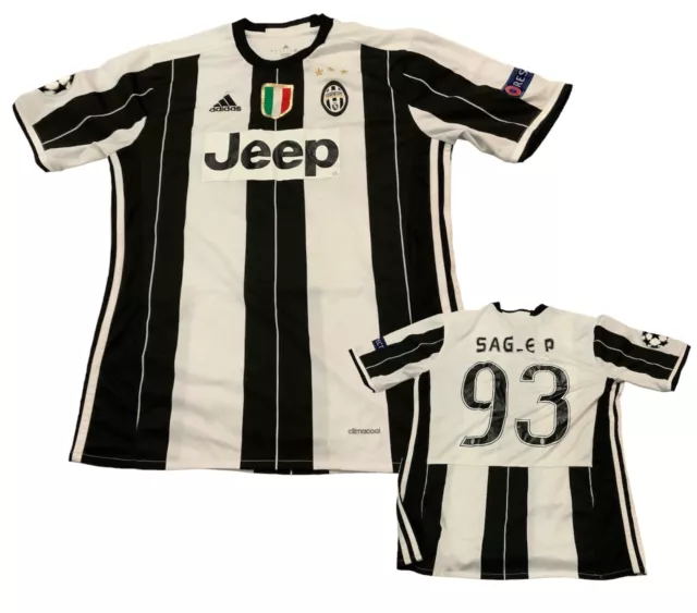 Juventus Home Shirt 16/17 Mens Large Football Top Champions League (r12