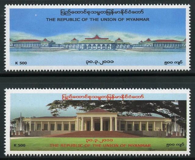 Myanmar Burma 2011 Neue Regierung Politik Architektur 395-396 Postfrisch MNH