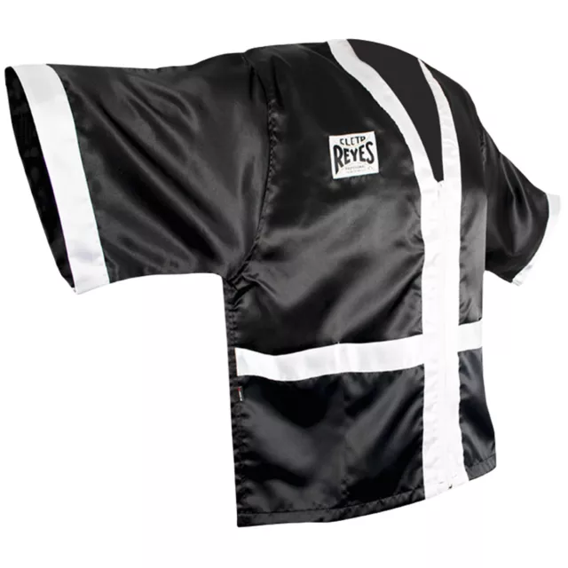 Cleto Reyes Corner Staff Satin Boxing Robe - Black/White