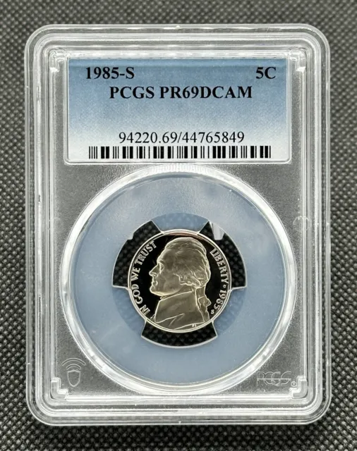 1985-S 5C American Thomas Jefferson graded  proof coin PCGS PR69DCAM