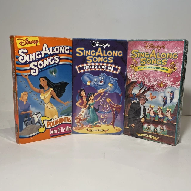 LOT OF 3 Disney Sing Along Songs VHS Tapes Rare EUR 0,92 - PicClick FR