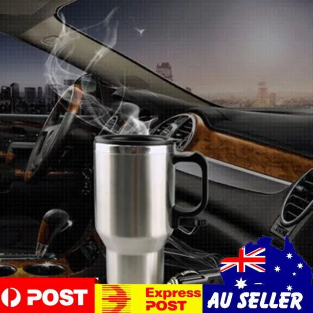 12V Portable 450ml Car Heating Cup Stainless Steel Water Coffee Bottle Warmer