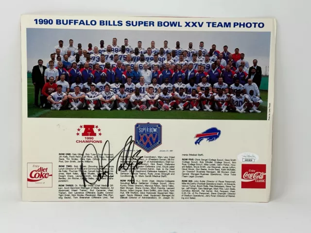 Darryl Talley Signed 1990 Buffalo Bills Team Photo JSA COA