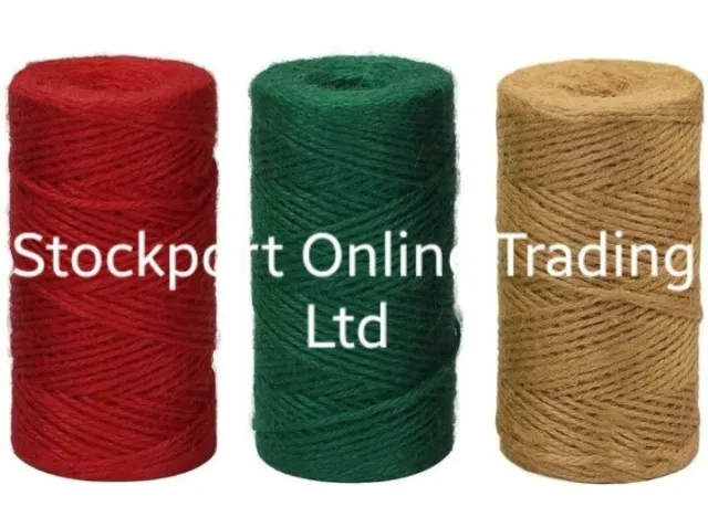 Natural Green Red  3 PLY  Brown Soft Jute Twine Sisal String Rustic Cord Hessian