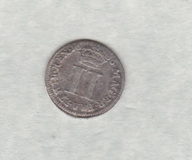 1686 Iacobvs James Ii Silver Maundy Twopence Coin In Fine Condition.