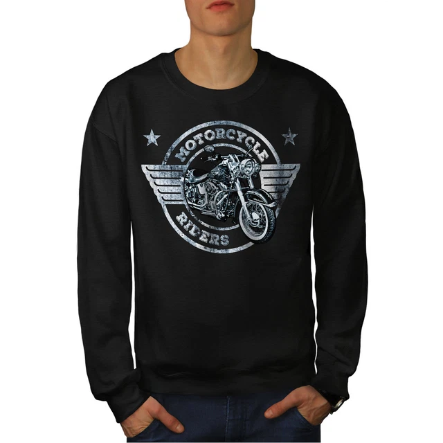 Wellcoda Rider Motorcycle Biker Mens Sweatshirt, Bike Casual Pullover Jumper