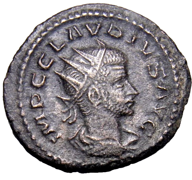 CERTIFIED Authentic Ancient Roman Coin SILVERED Claudius II Gothicus Antoninianu