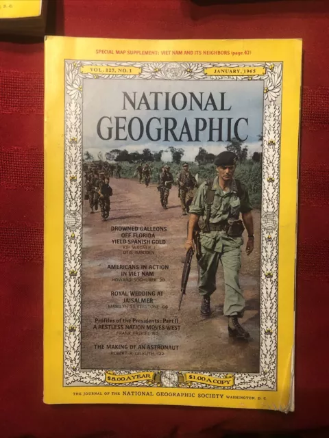 National Geographic January 1965 Americans In Action In Vietnam With Map