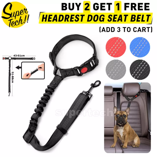 Headrest Anti Shock Pet Dog Car Seat Belt Bungee Lead Travel Safety Harness Clip