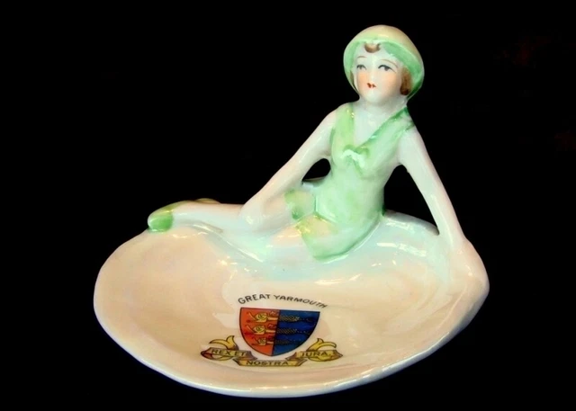Cuenco Bañista Sexy Art Deco-alemán Estilo Art Nouveau Estilo Porcelana