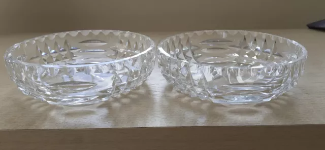 Pair of Vintage round crystal dishes