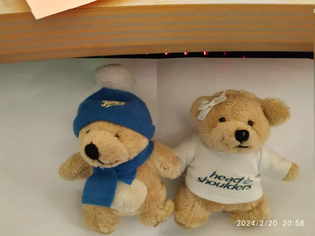 2 Stck. Werbeteddybären von Tempo und Head and Shoulders rar neu