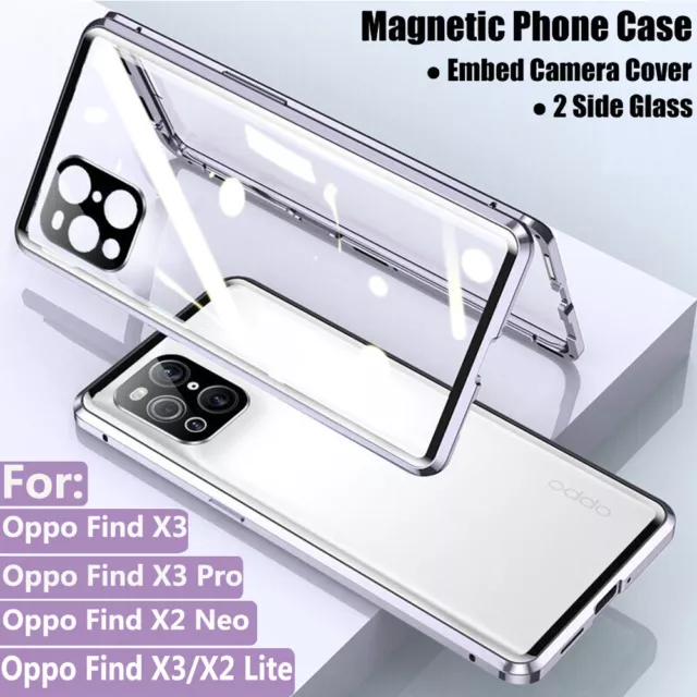 For OPPO Find X3 Find X2 Pro Neo Lite 360° Magnetic Full Body Case Camera Cover