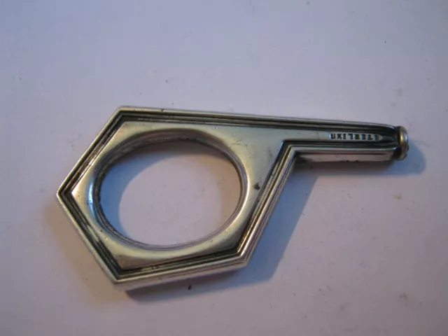 One 1890s STERLING Distinctive Geometric Design Sewing or Cuticle Scissor Handle