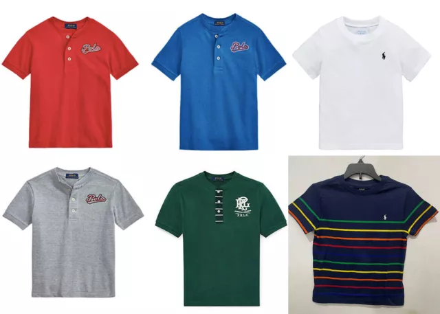 Ralph Lauren Kids Boys crew Neck Short Sleeve Baseball Logo T shirt Tee Top