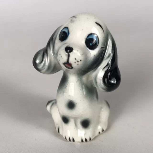 Vintage Porcelain COCKER SPANIEL DOG FIGURINE Miniature 2.5" Puppy - Unmarked
