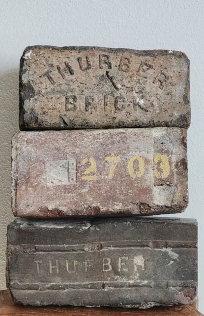 Antique ☆ THURBER Texas Brick/Paver Collection 3 Total ☆ Congress Avenue Austin