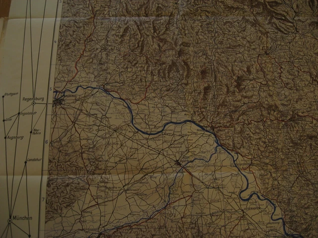 ALTE LANDKARTE DER Bayerische Wald von 1931 Reichsbahndirektion