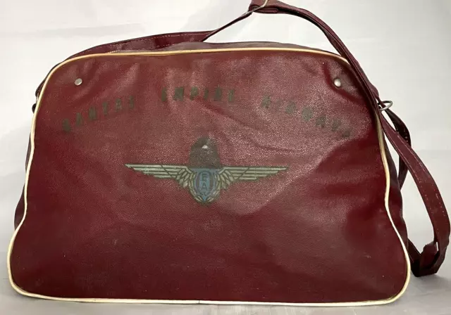 Vintage Qantas Empire Airways Cabin Travel Burgundy Shoulder Bag 35cm x22cm 13cm