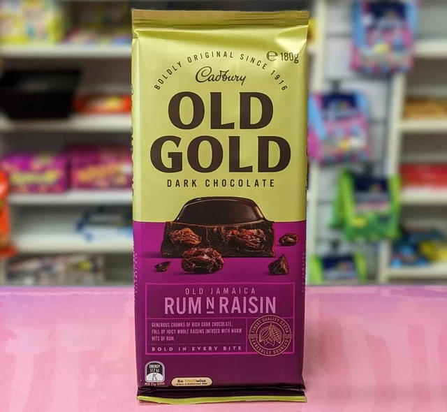 CADBURY OLD GOLD Rum ‘n’ Raisin Retro Old Jamaica 180g Australian