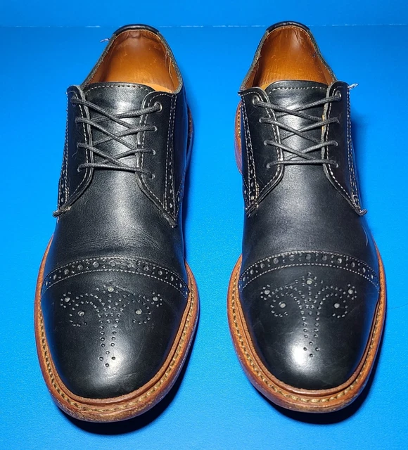 ALLEN EDMONDS “BAINBRIDGE” Cap-Toe Derby Navy Blue Leather  display picture 1
