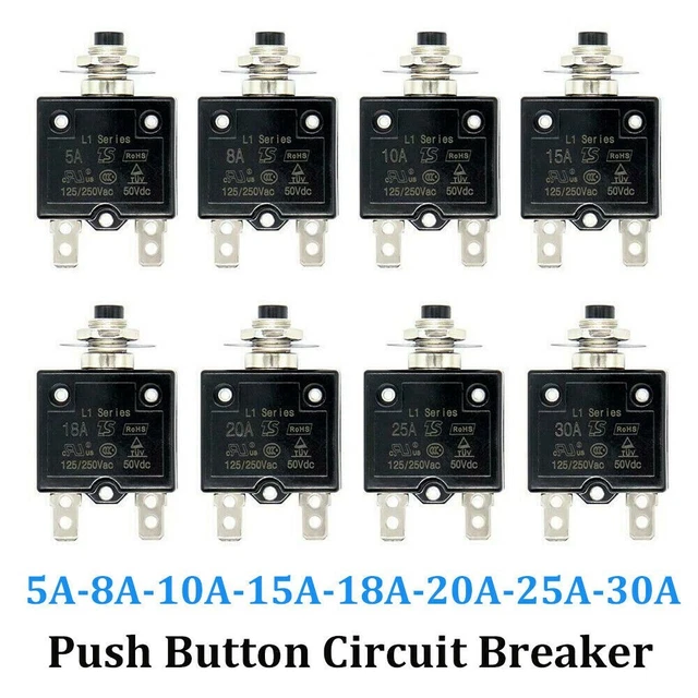 Manuale Breaker Sovraccarico Protezione Circuito Spingere QC Reset Thermal 000