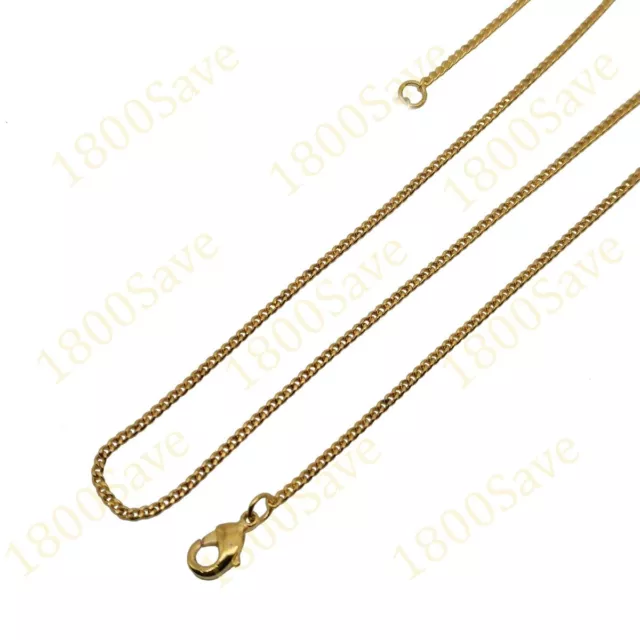 18K Yellow Gold Filled 1mm Thin 16" 18" 20" 22" 24" Cable Chain Necklace A146G