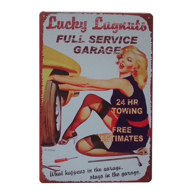 Lucky Lugkuts Vintage Dekorative Zeichen Zinn Metall Eisen Auto Zeichen Malerei