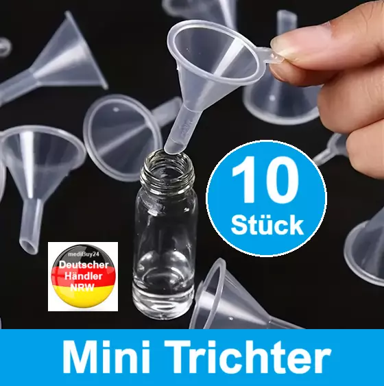 10 Trichter klein mini befüllen basteln Parfum Farbe Modellbau Öle Flasche 3,9cm