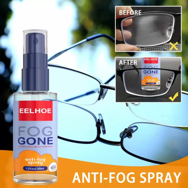 Anti-Fog Spray Prevents Fogging For Glass Windows Glasses 30-120ML A2U5