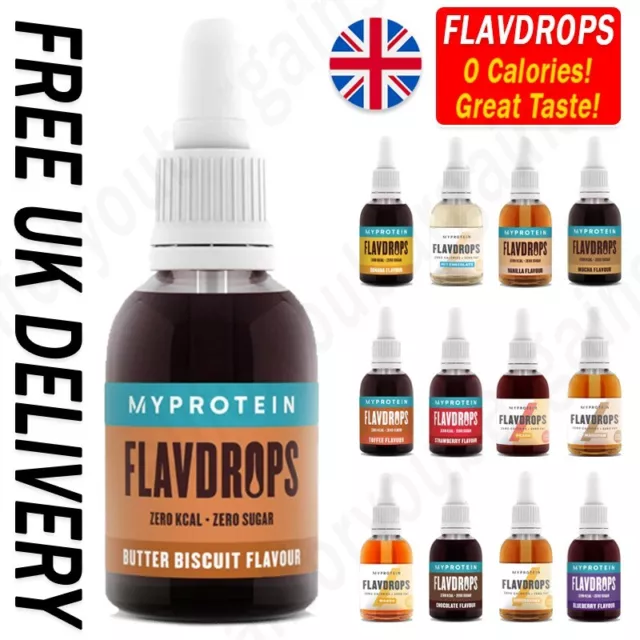 MYPROTEIN FLAVDROPS - Zero Calorie Sugar Free Great Tasting Flavouring  Sweetener £7.95 - PicClick UK