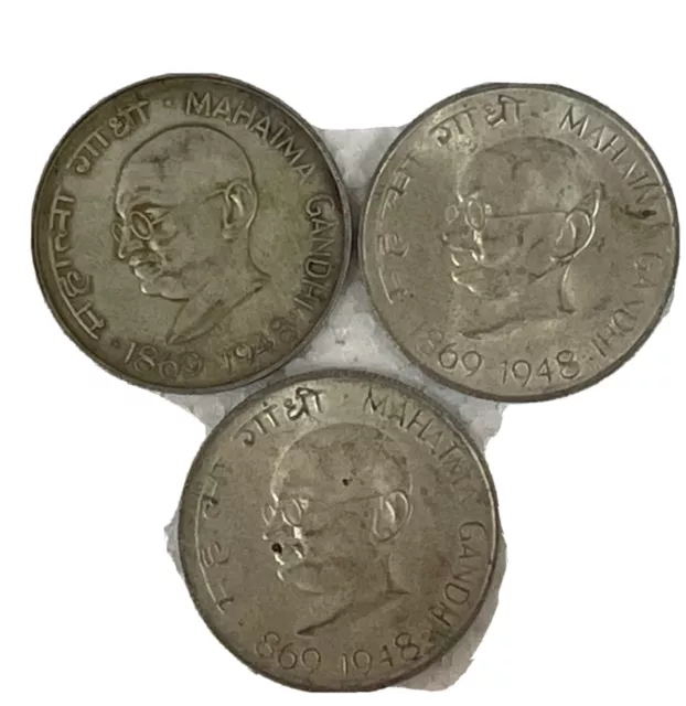 India 10 rupee nd 1969 Gandhi silver Lot Of Three