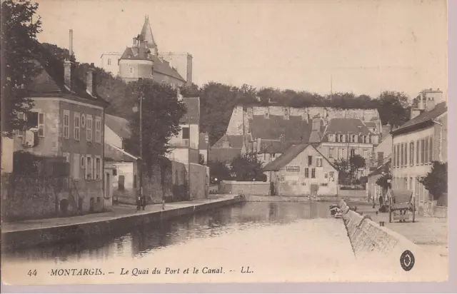 Cpa Montargis. Le Quai Du  Port Et Le Canal..l.l.n°44.... Ecrite. 1917.Be